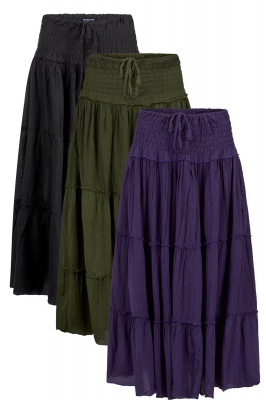 Tiered maxi skirt with pockets