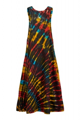Long tie dye pinafore dress