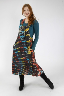 chinese dress ladies Killstar Ascended Velvet Maxi Pinafore – Black Sun main image 1