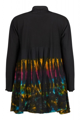 Black tie dye trimmed open top with pockets