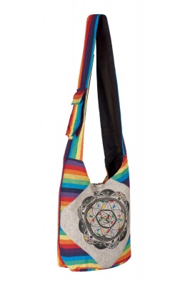 Rainbow patchwork over the shoulder bag