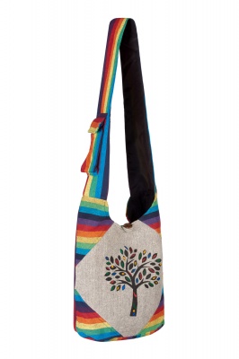 Rainbow patchwork over the shoulder bag