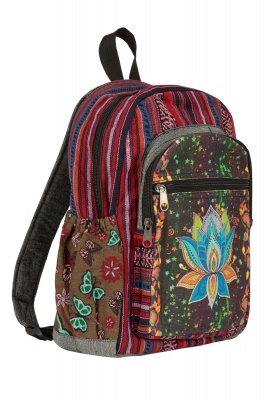 Colourful screen printed Gheri backpack