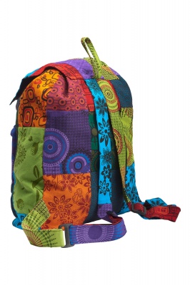 Colourful patchwork hippie backpack
