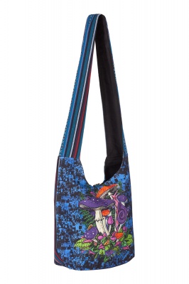 Mushroom screen printed shoulder bag