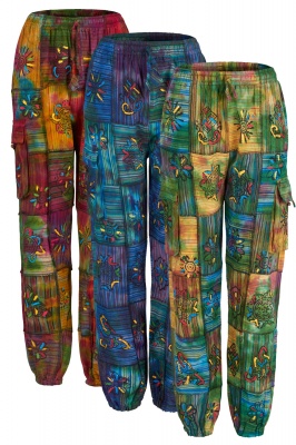 Long patchwork hippie trousers