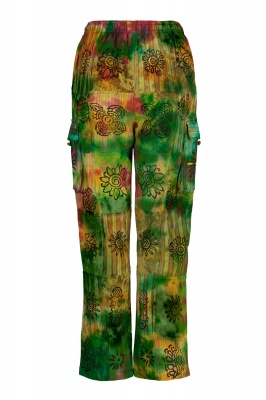 Wicked Dragon Clothing Long patchwork hippie cargo trousers