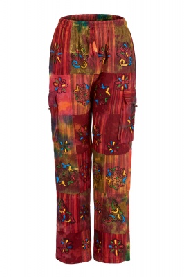 Long patchwork cargo trousers
