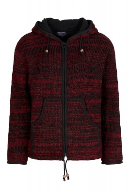 Unisex black and red hippie wool jacket
