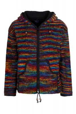 Unisex rainbow hippie wool jacket - S/M and XXL only