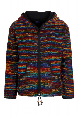 Wicked Dragon Clothing - Fleece lined patchwork hippie hooded jacket