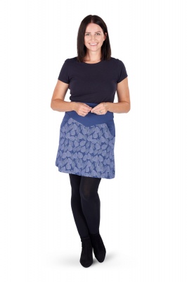 Organic cotton leaf print skirt