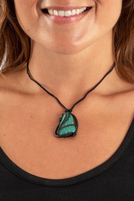 Artisan swirly pendant with amazonite
