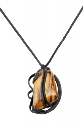 Artisan swirly pendant with tigers eye