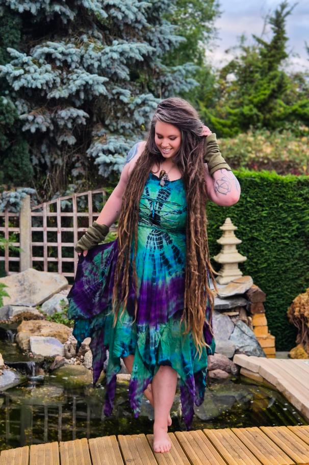 Tie Dye Cloth And Stone Black Shirt Dress Azalea Mixed Media Midi