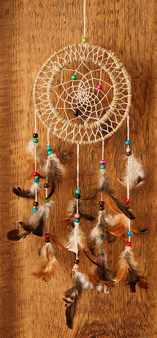 Natural hemp double ring dreamcatcher