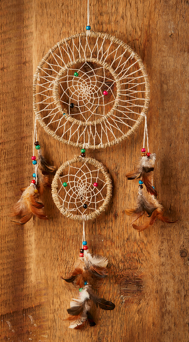 Wicked Dragon Clothing Natural large hemp dreamcatcher with beads