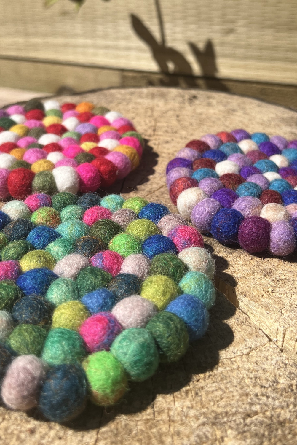 Wicked Dragon Clothing Handmade wool felt ball coaster