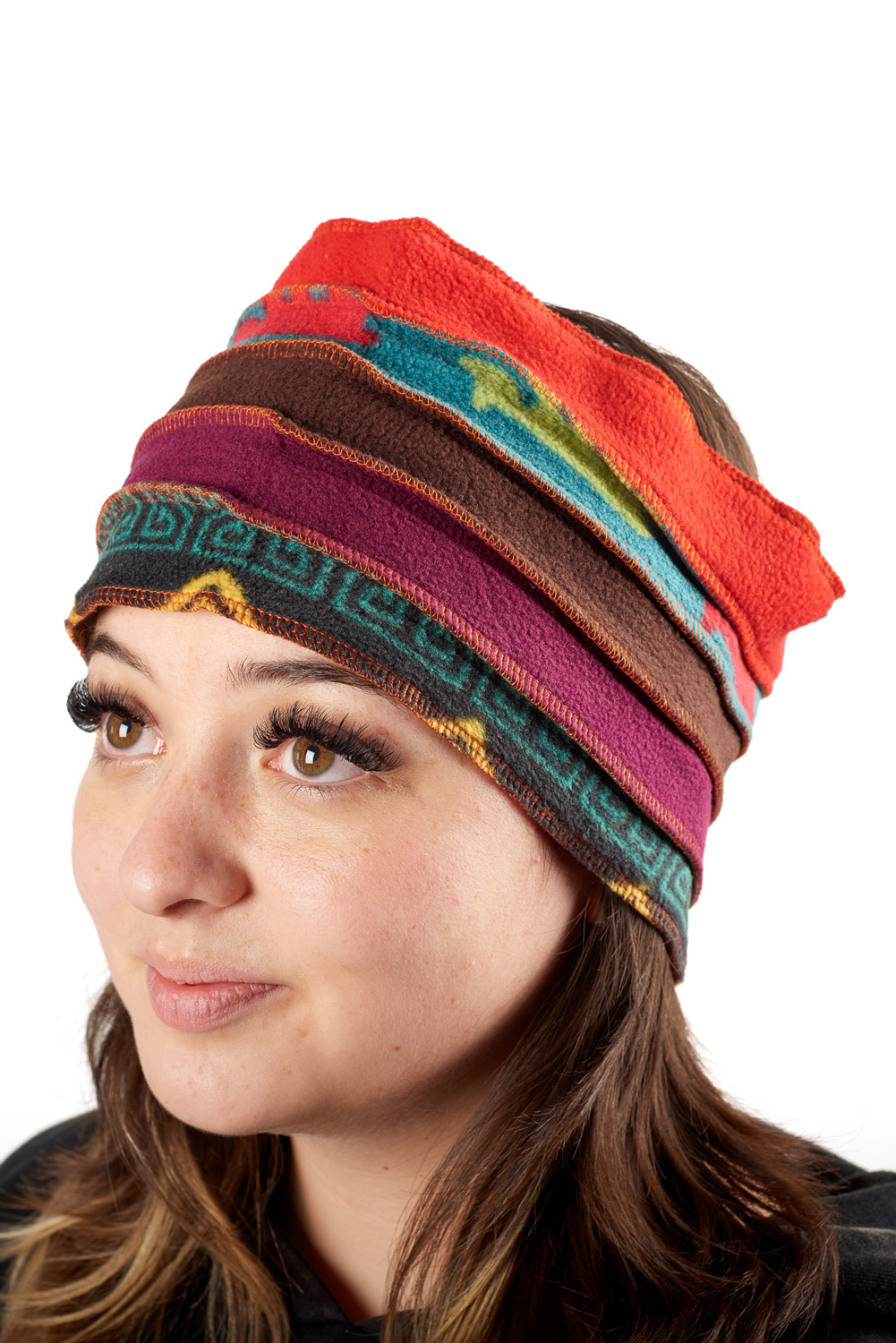 Wicked Dragon Clothing Patchwork fleece hippie head warmer