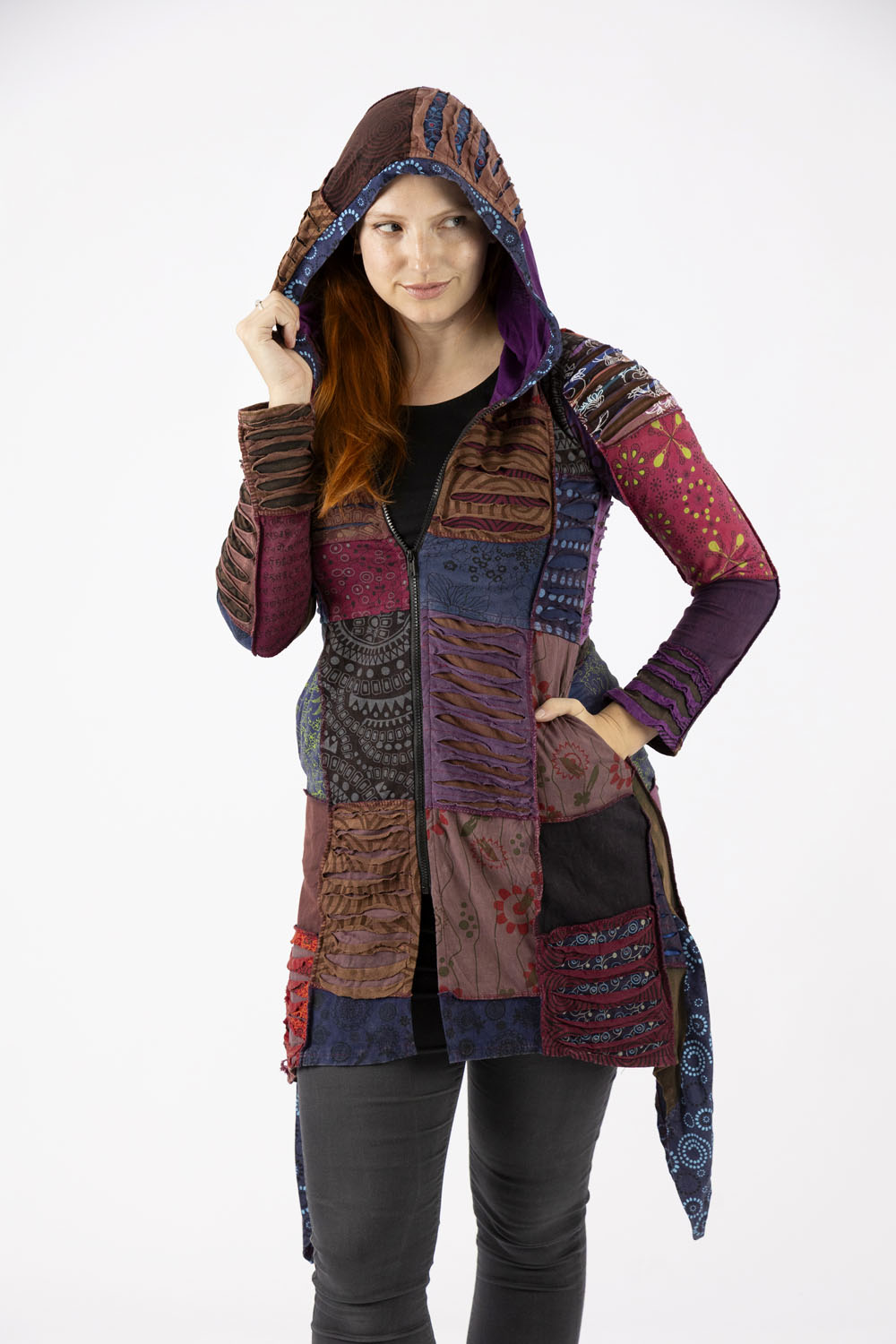Wicked Dragon Clothing - Anandi Pixie Hem Patchwork Jacket – Boho