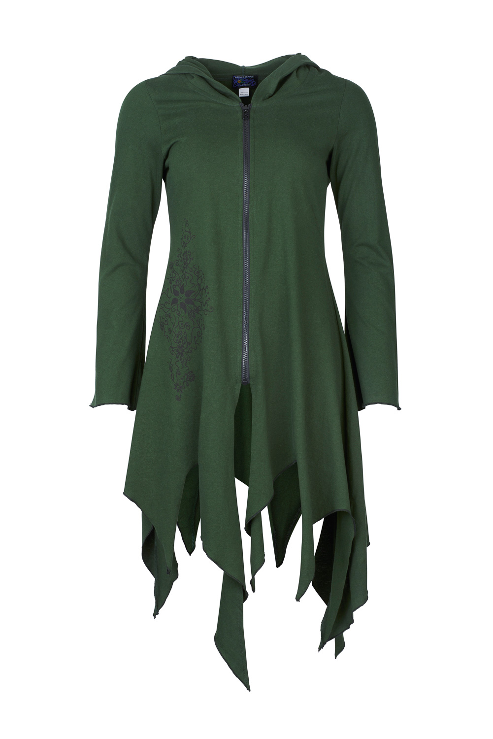 high low zip up jacket