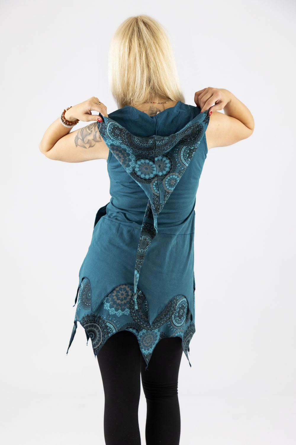 Wicked Dragon Clothing Sylvie sleeveless stonewash tunic with long