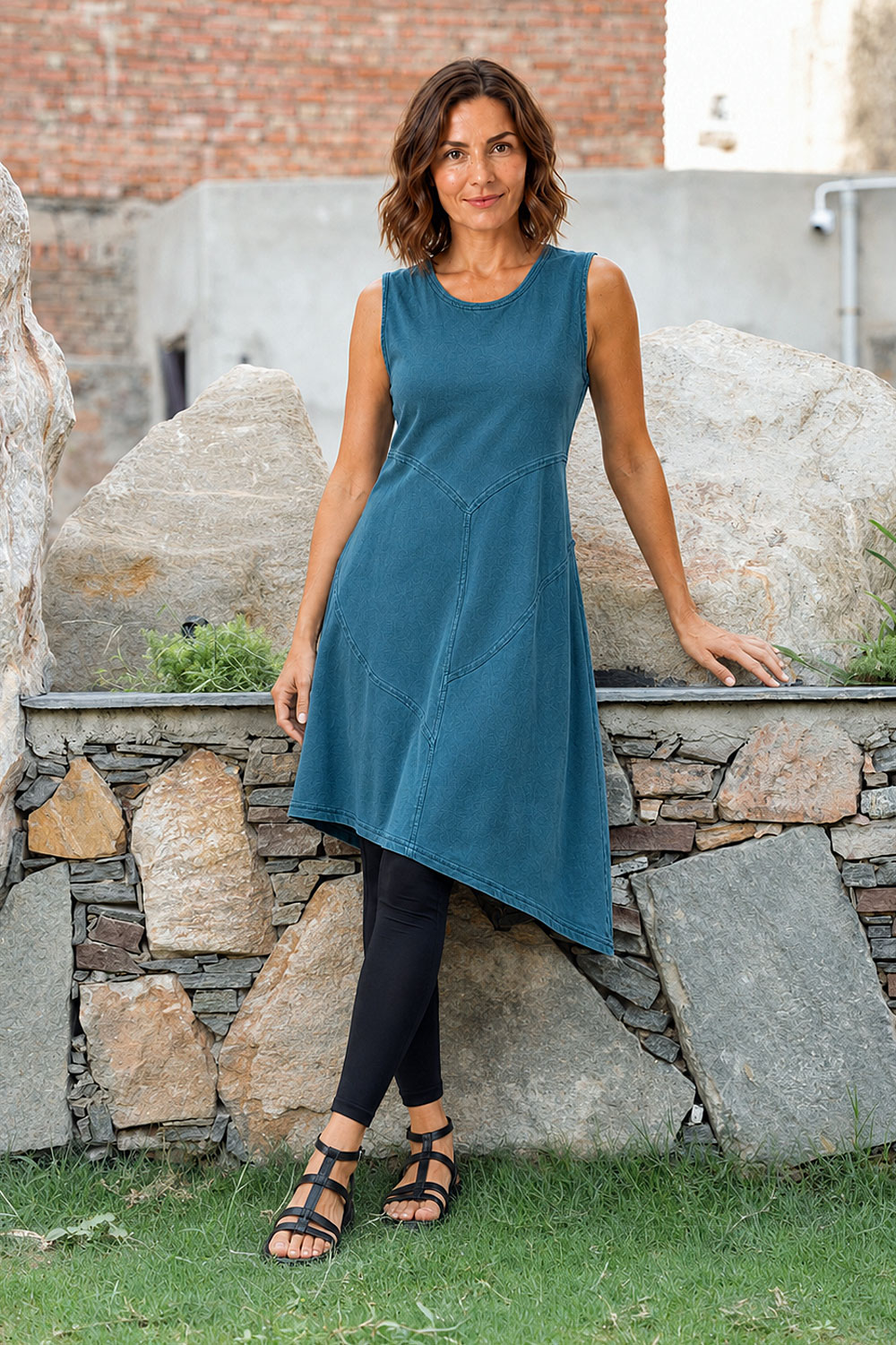 boho tunic dress uk Iris Stonewashed Cotton Tunic Dress