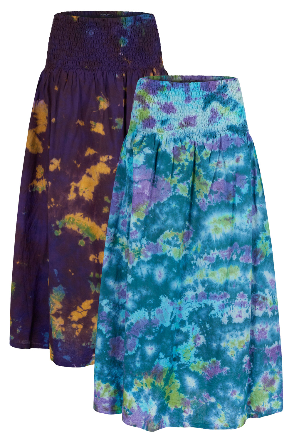 Funky marble tie dye skirt with pockets