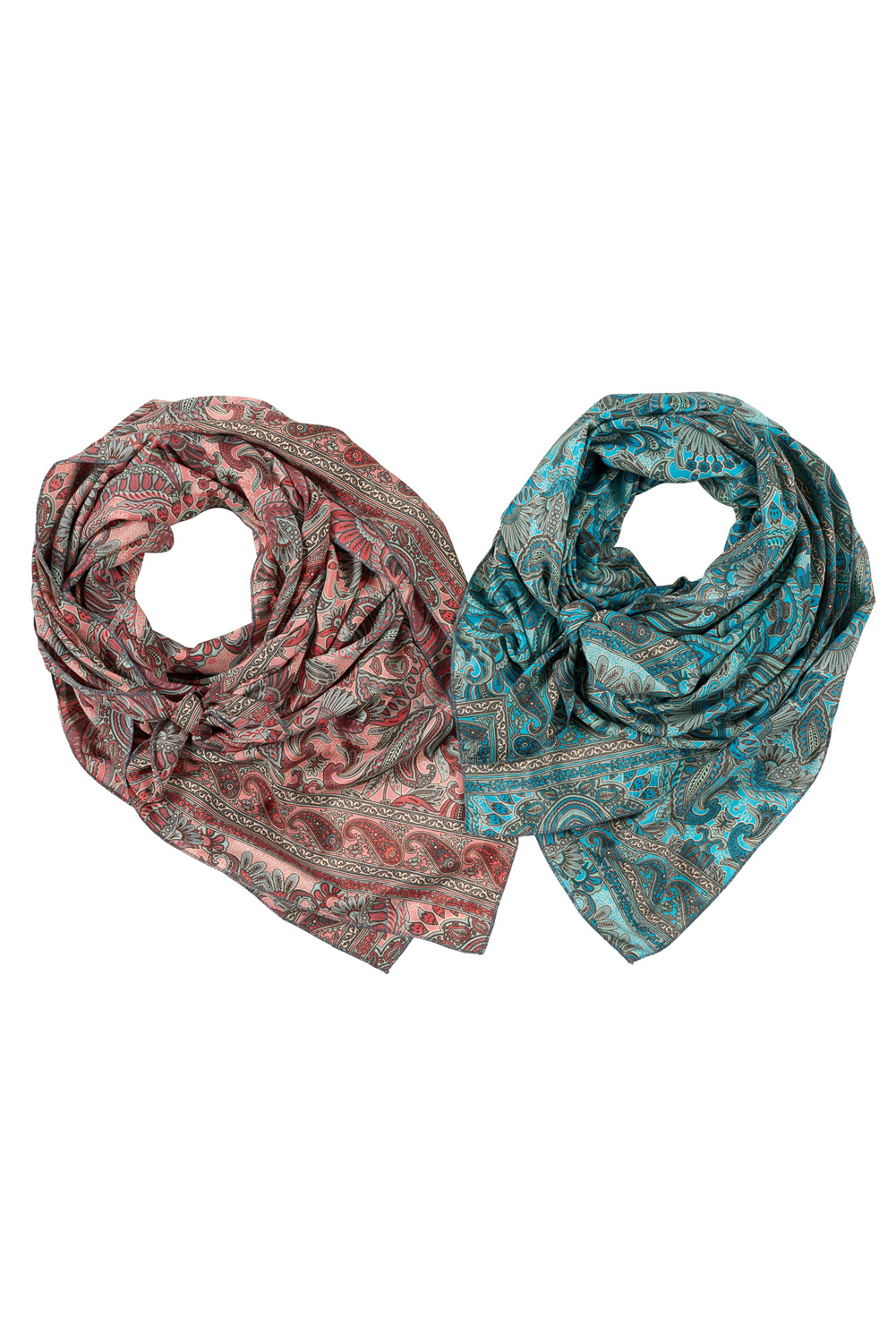 Paisley print silky scarf