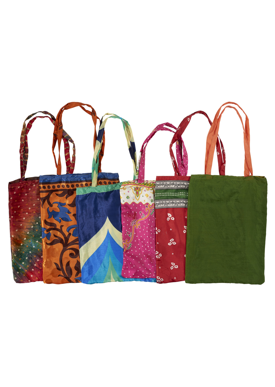 Recycled vintage silk bags - assortment of colours