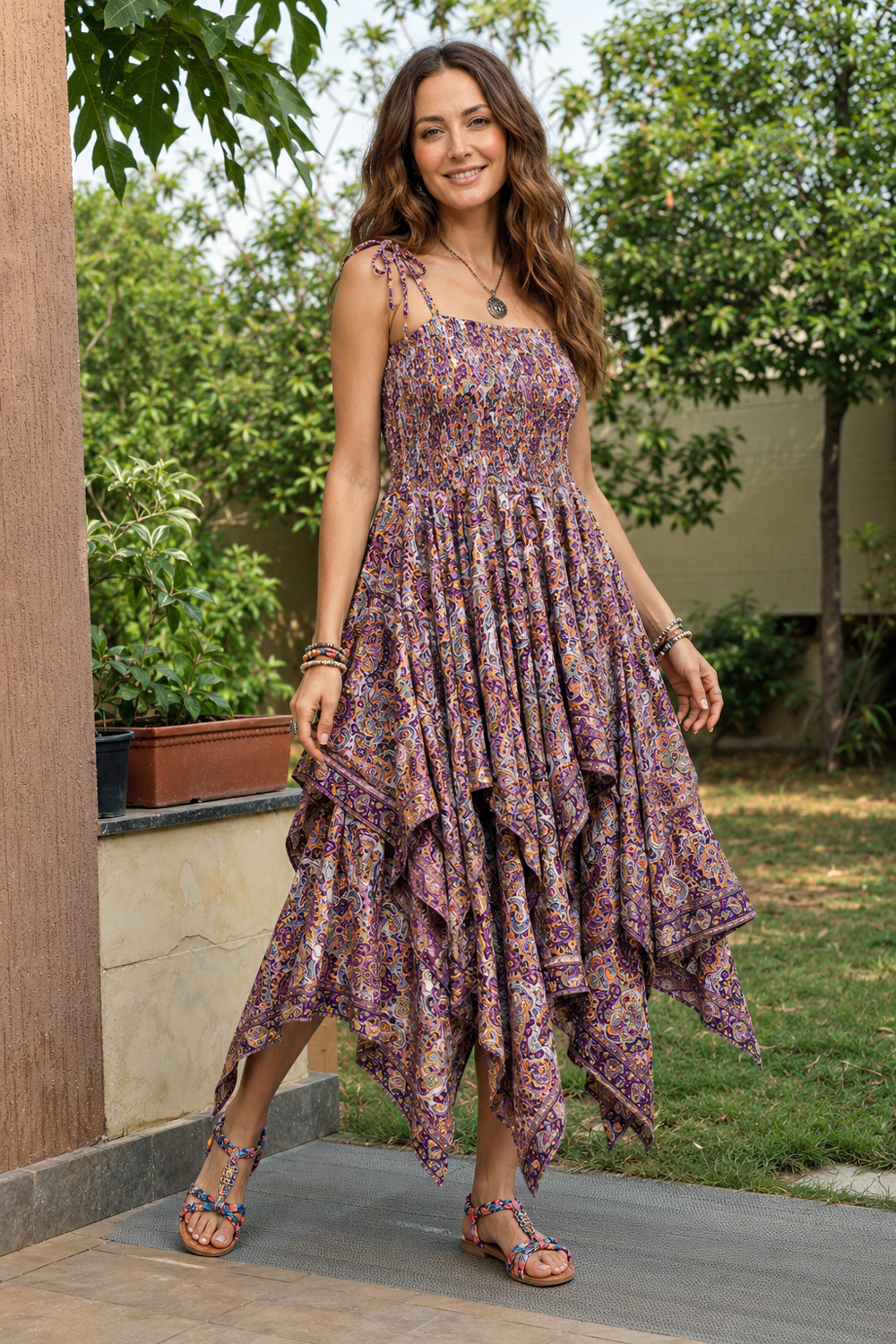 Wicked Dragon Clothing - India Handkerchief Hem Dress purple