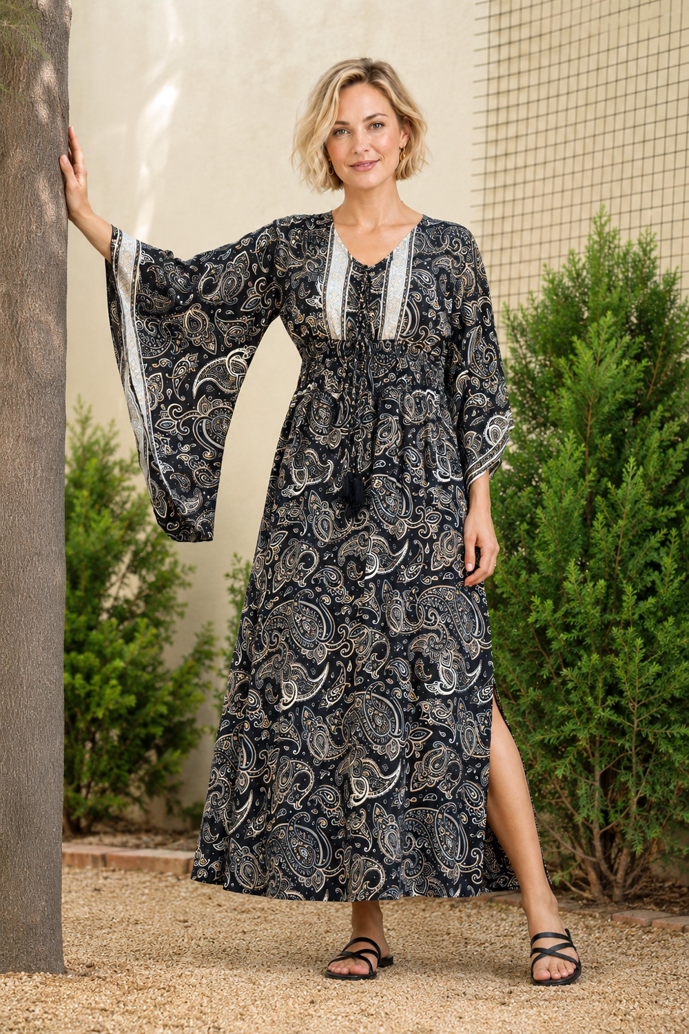 Wicked Dragon Clothing - Sofia Midnight Kaftan Dress | Black