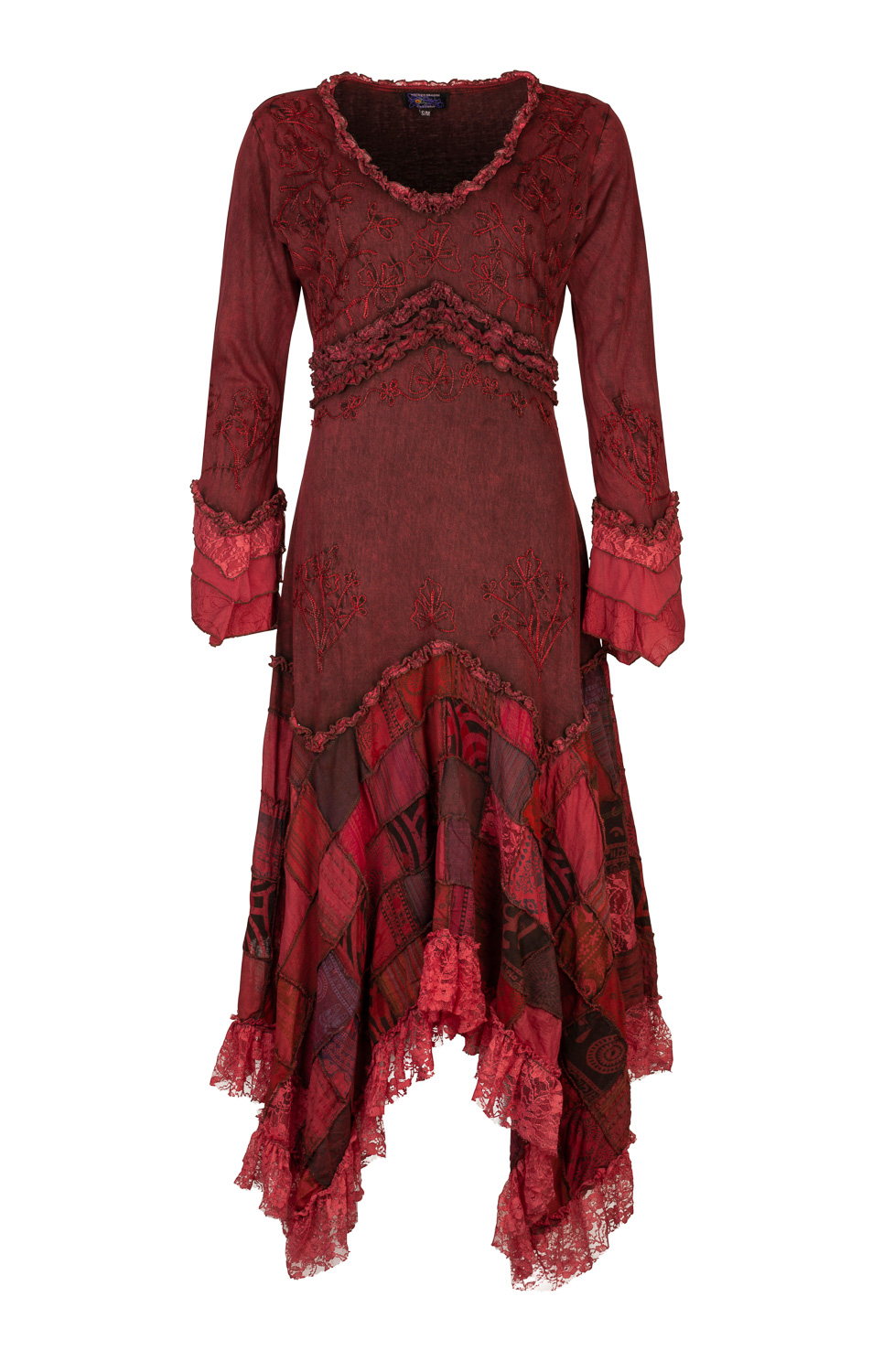 Wicked Dragon Clothing - Long boho style dress with patchwork skirt
