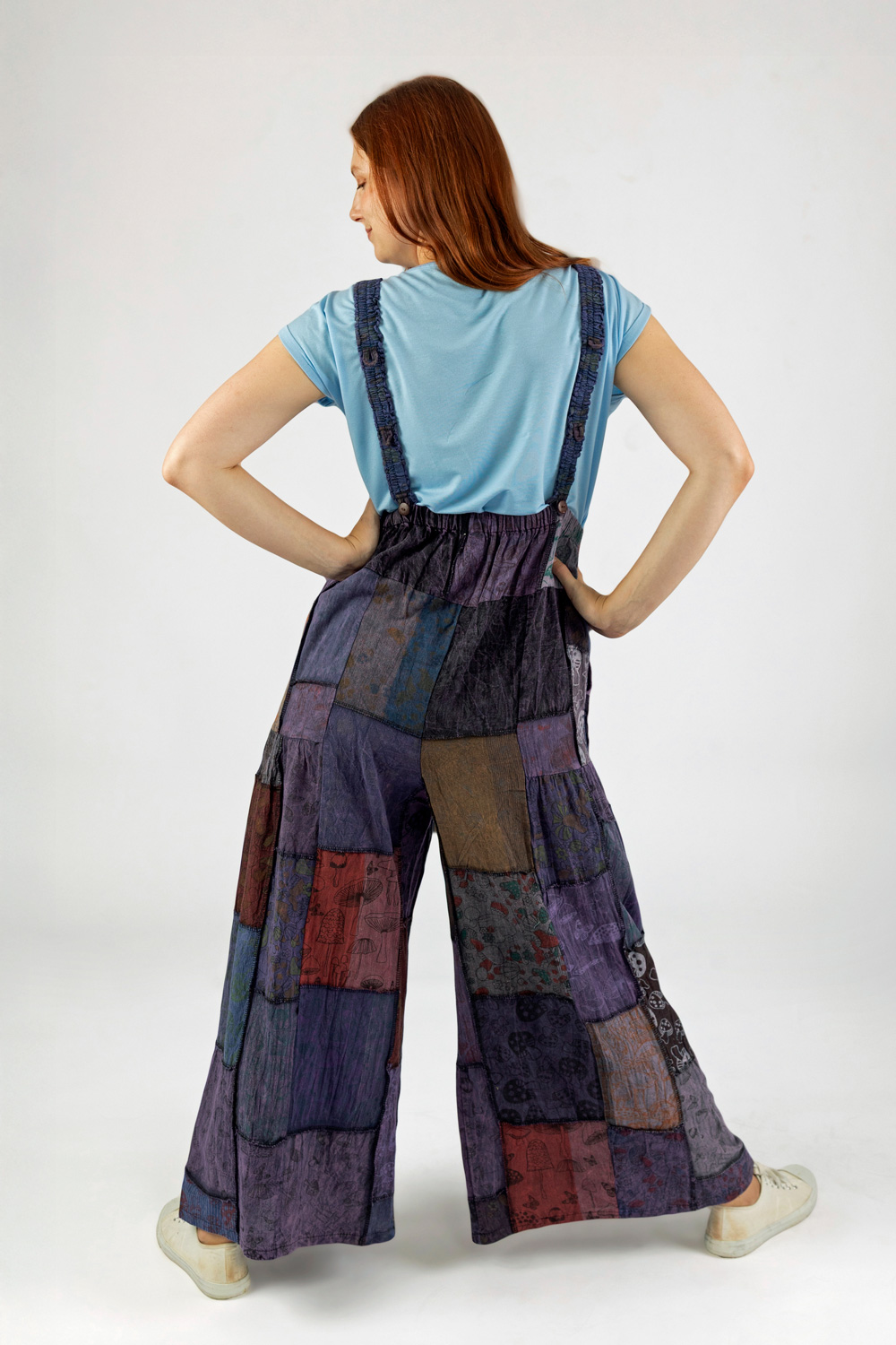 Wicked Dragon Clothing - Ivy Baggy Flared Dungarees – Mushroom