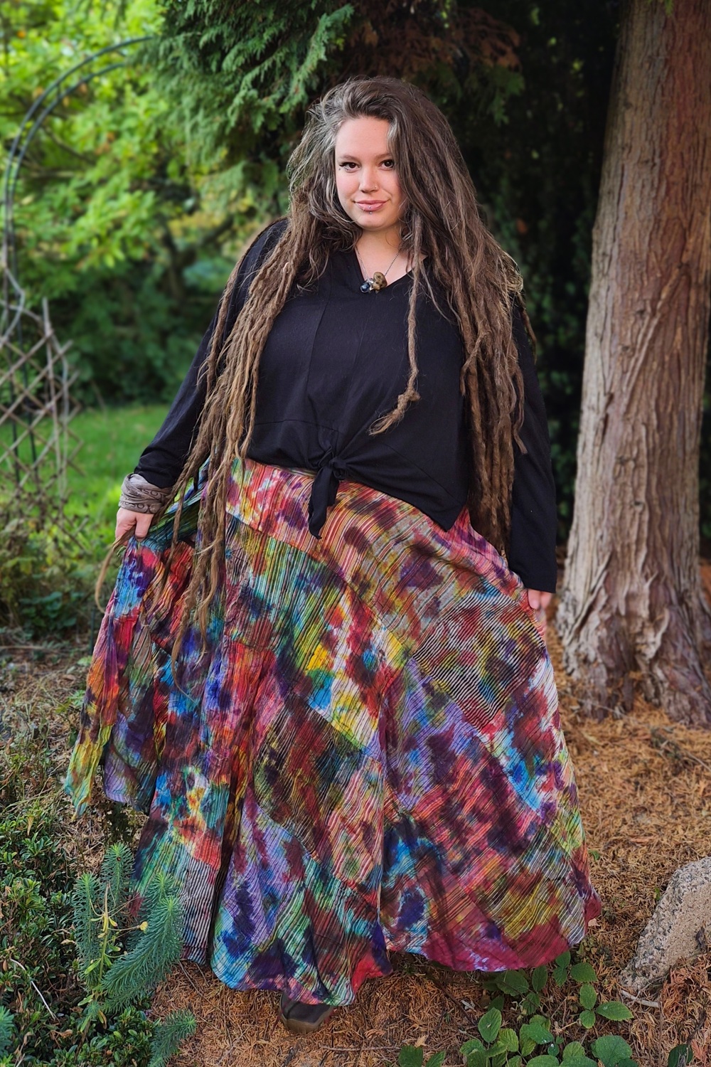 Wicked Dragon Clothing Esther hippie patchwork wrap skirt (plus