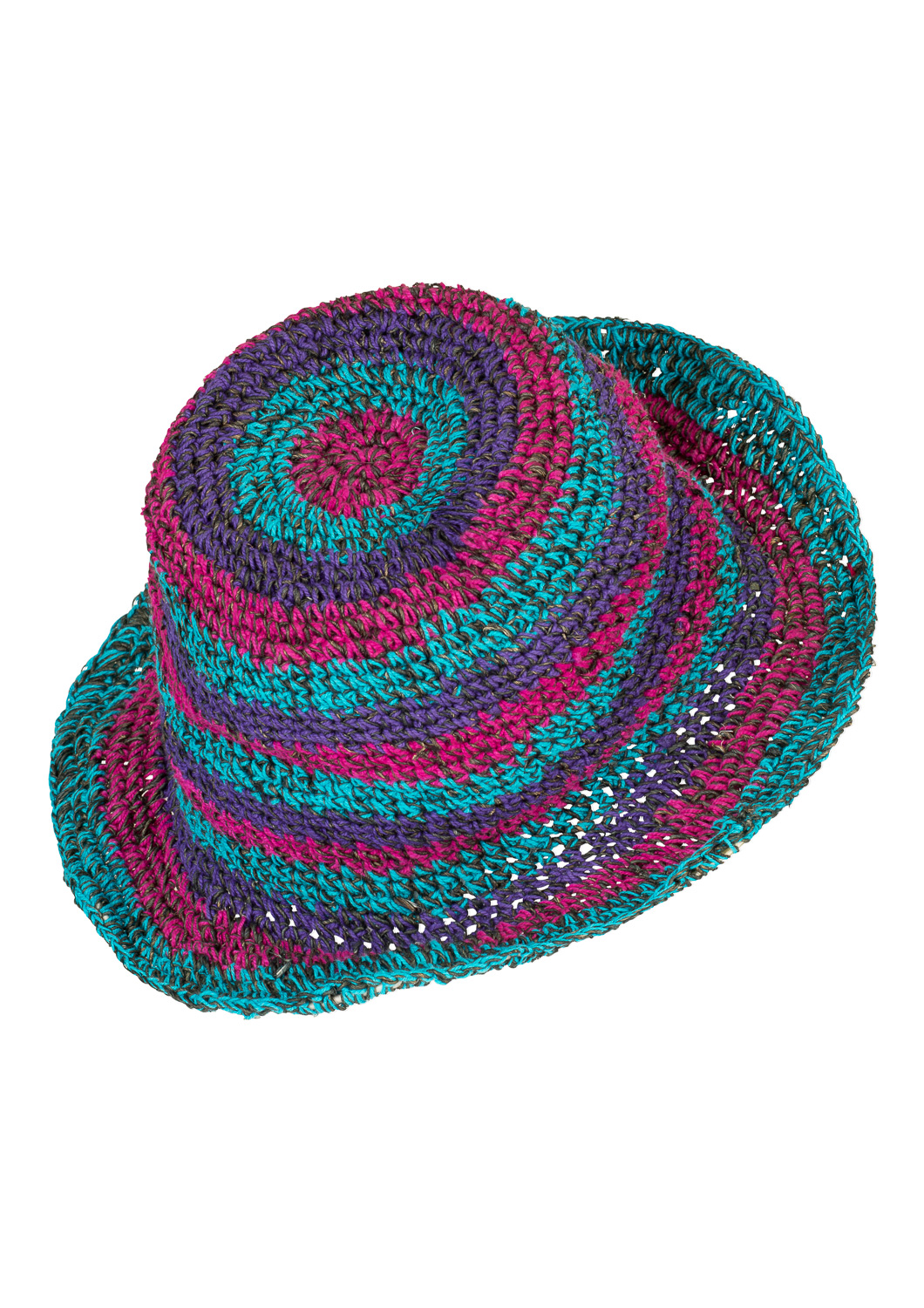 Hemp wire brim colourful hat