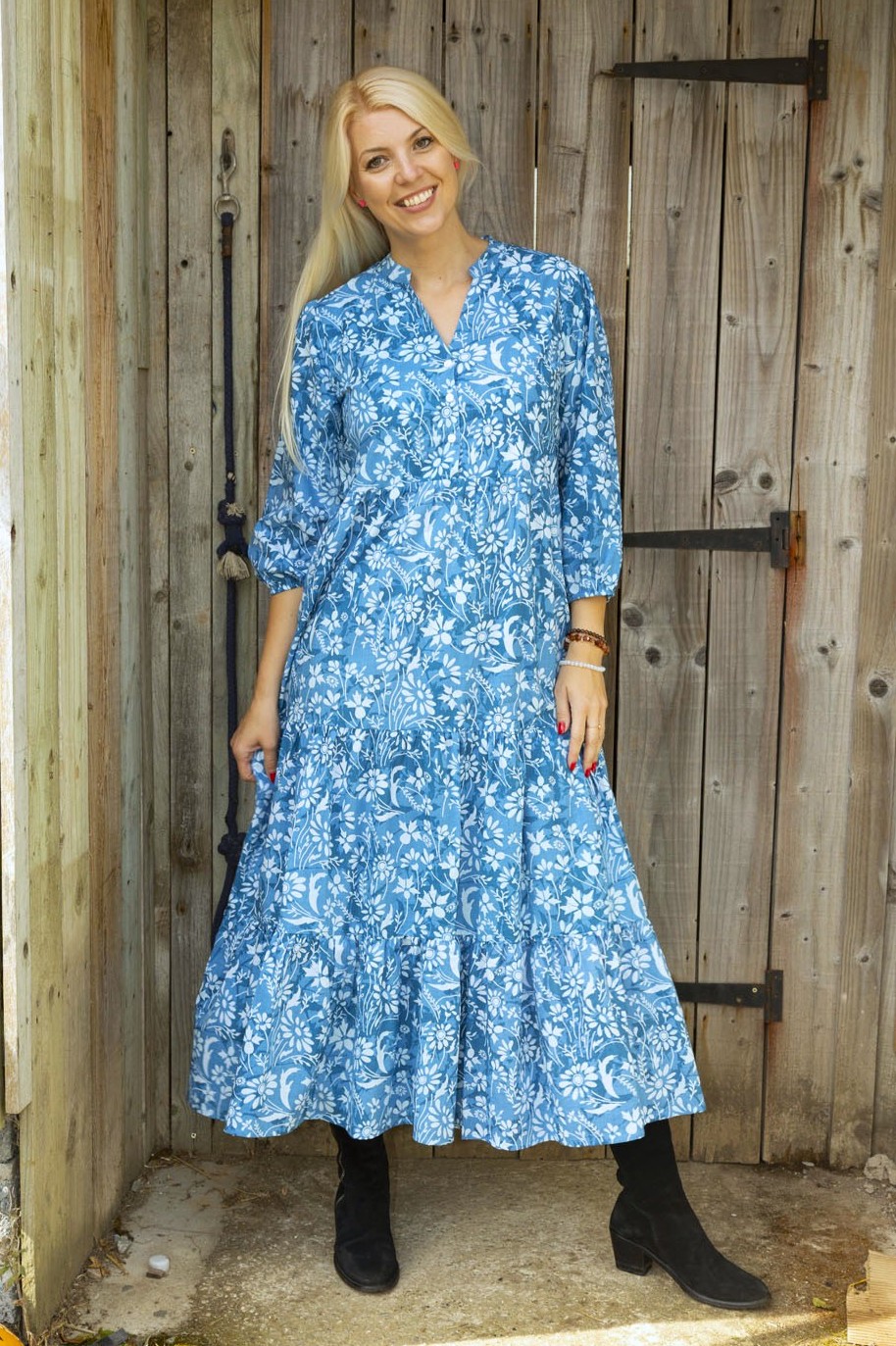 Wicked Dragon Clothing Sybil tiered bohemian maxi dress with pockets