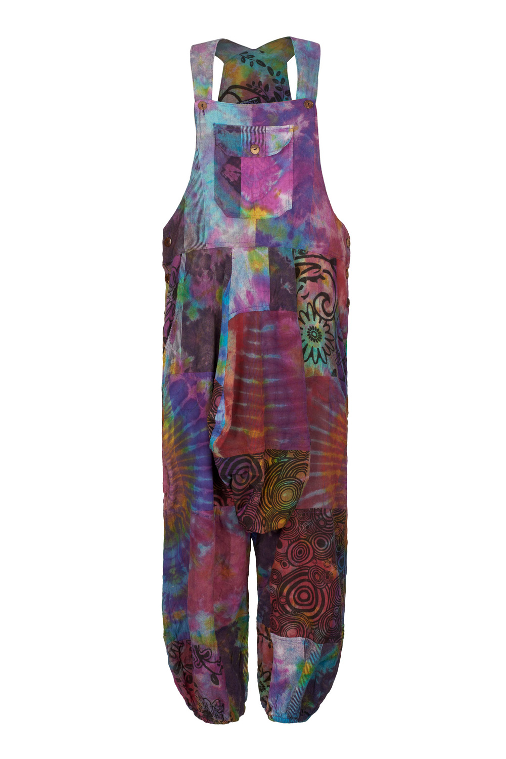 Patchwork Ohm Mandala Harem Dungarees