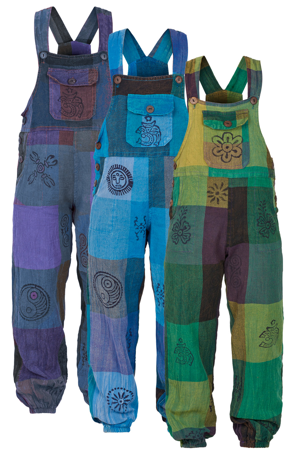 Children patchwork dungarees