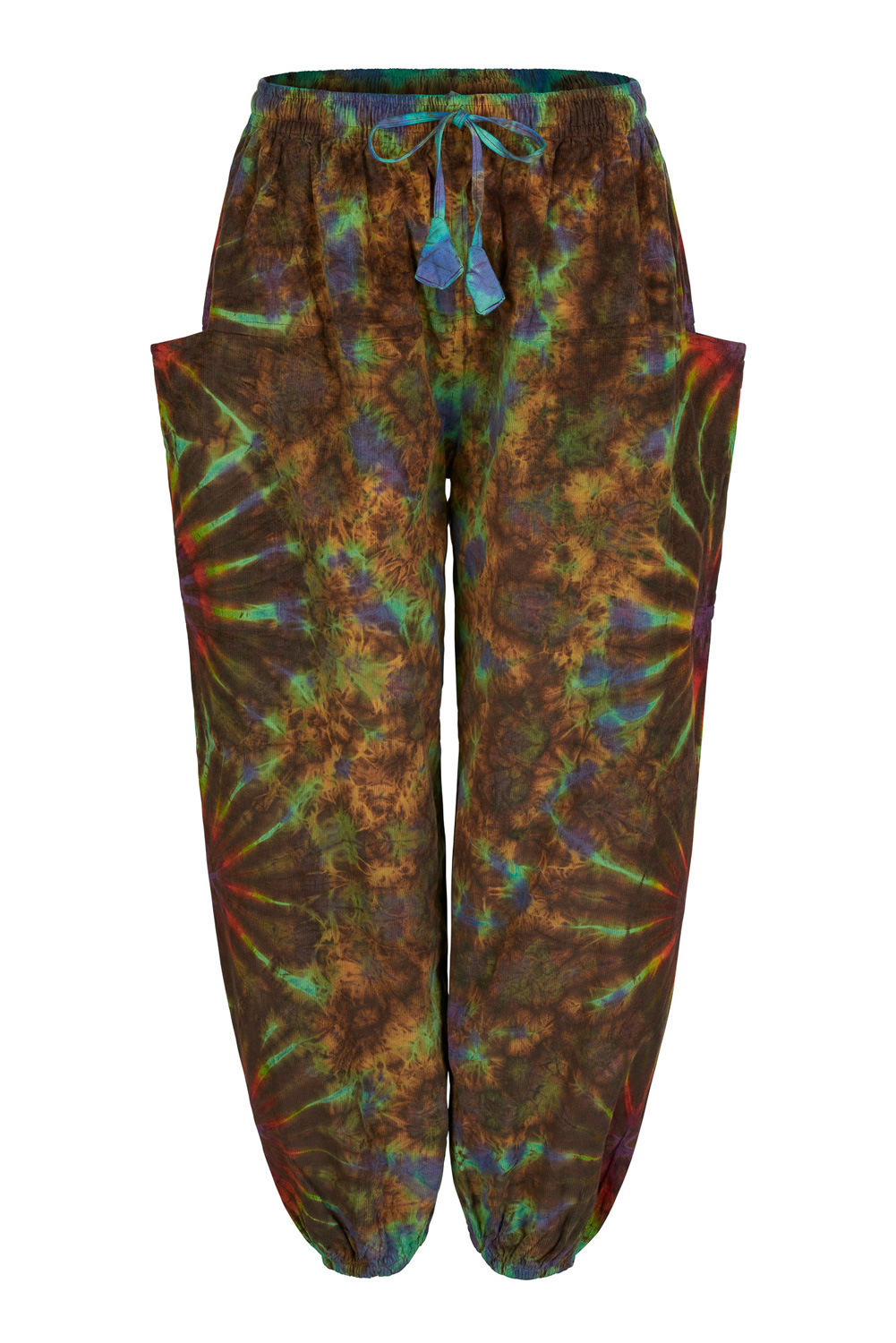Corduroy tie dye baggy trousers - Green colour only