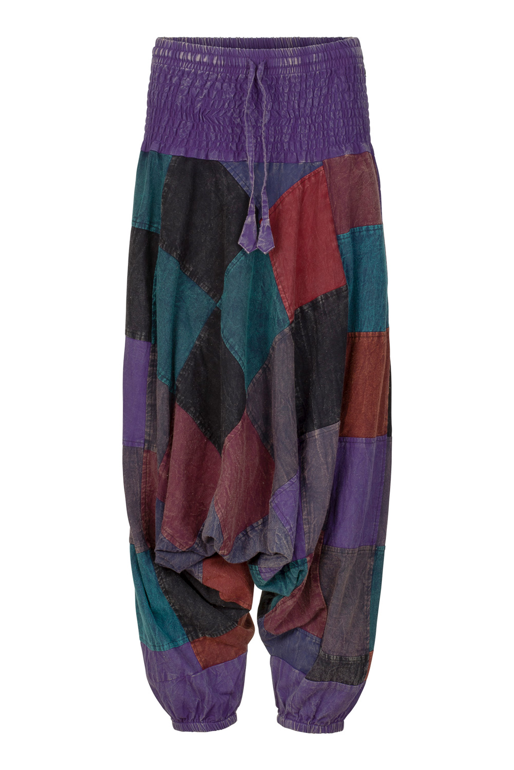 Long patchwork unisex harem trousers