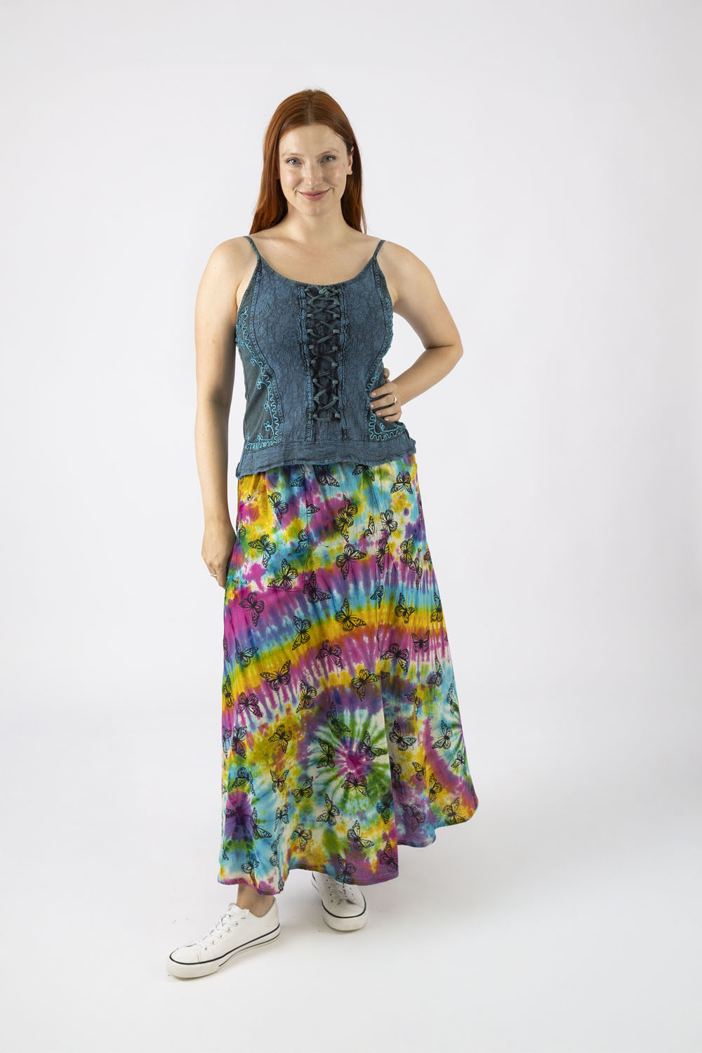 Aiden Maxi Skirt in Yellow Tie Dye by ExVoto