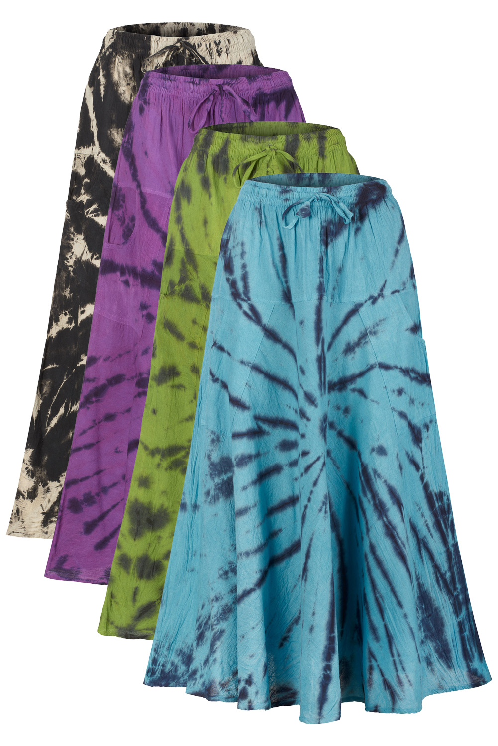 Hippie flared tie dye skirt