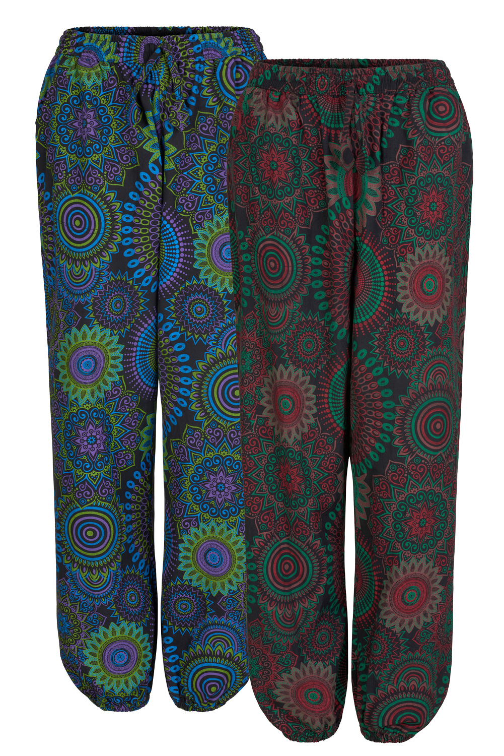 Mandala print long baggy trousers