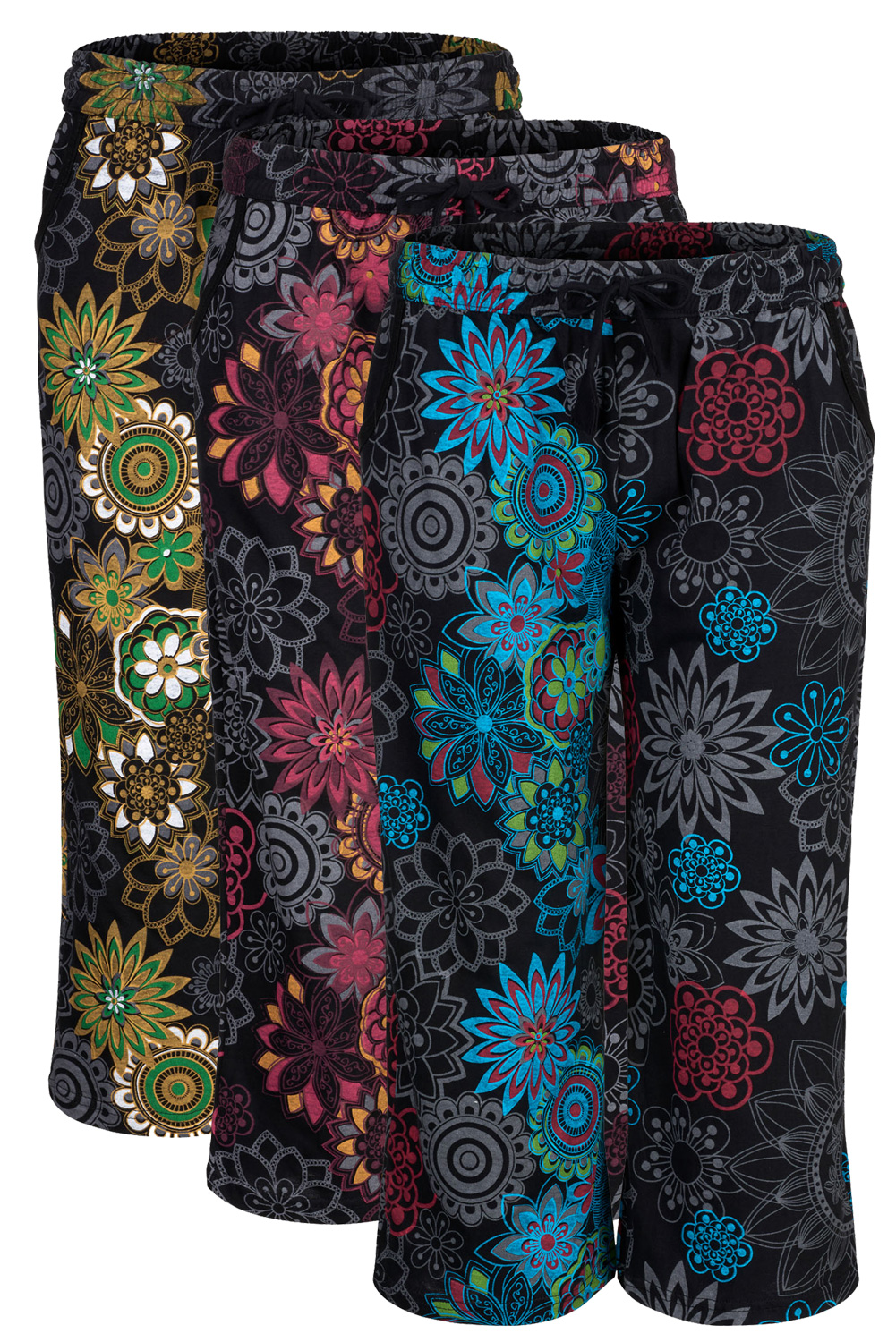 Wicked Dragon Clothing Floral print cropped baggy trousers