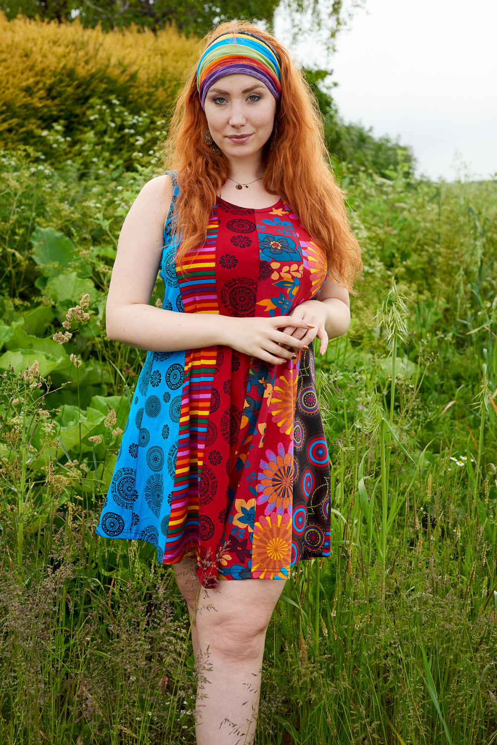 Adult's Radish - Snap Dragon Sleeveless Dress With Gathered Skirt main image 1