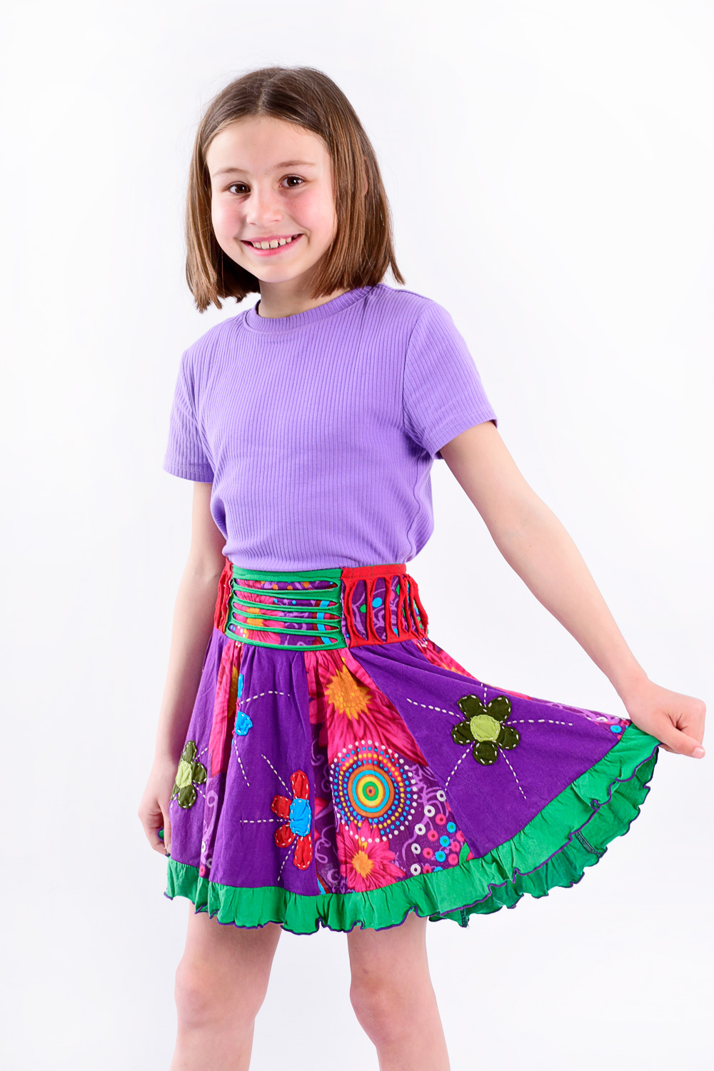 Children floral patchwork skirt