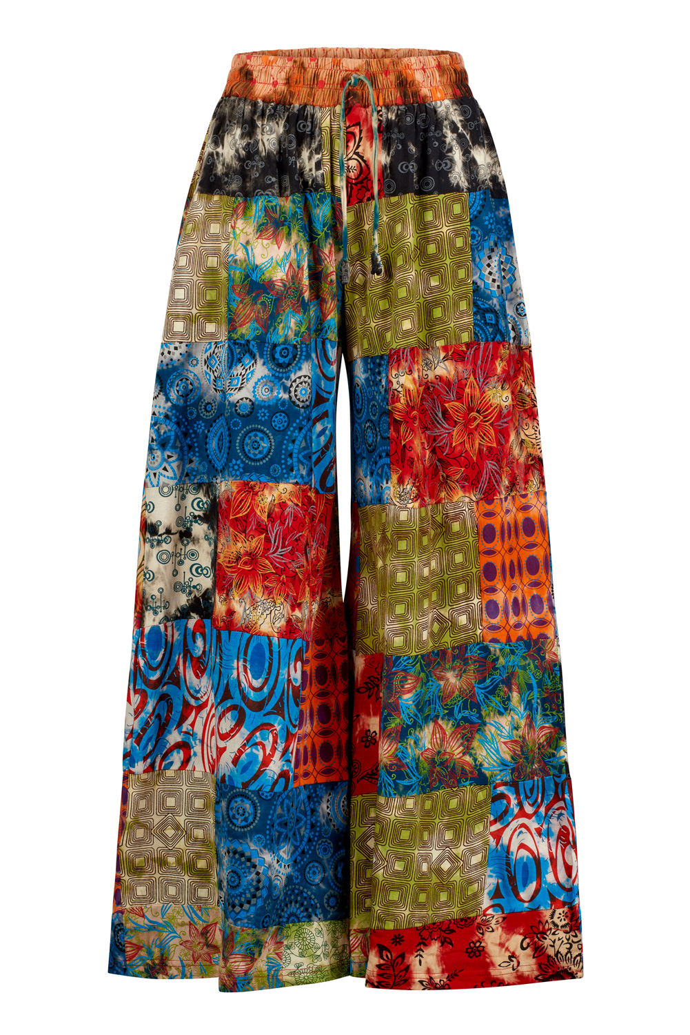 Wicked Dragon Clothing - Heavy cotton patchwork wide leg trousers