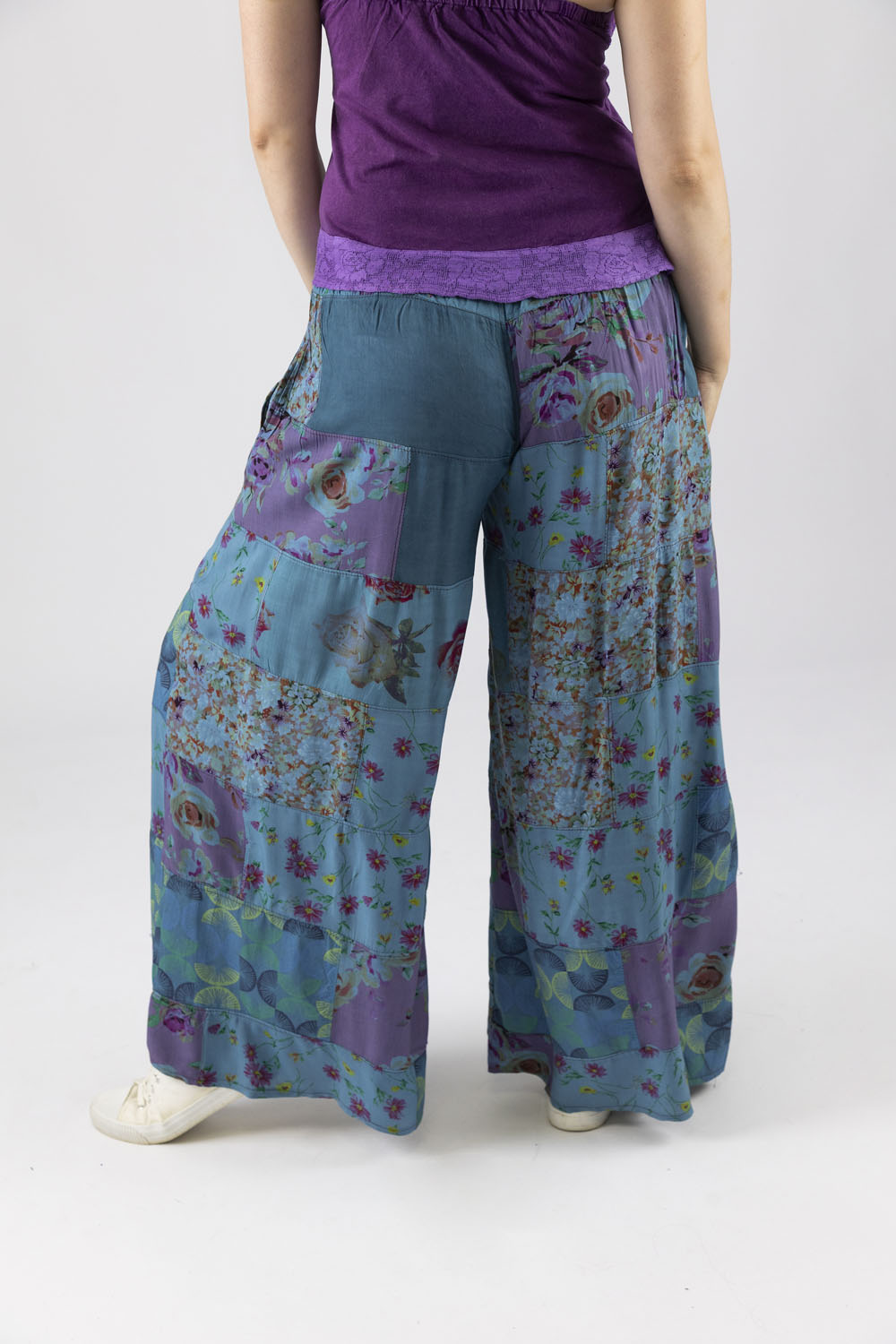 Wicked Dragon Clothing - Waterlily flared patchwork trousers with