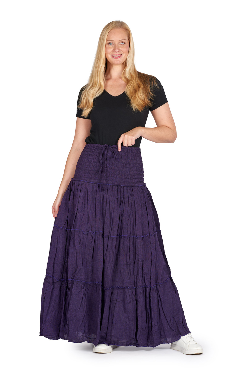 Wicked Dragon Clothing - Tiered maxi skirt with pockets